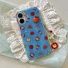 Ins fruit shell imd 3D cartoon relief phone case for iphone 15 13 promax 14 16 pro max cute back cover pendant capa