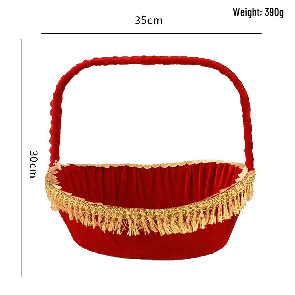 

Red Tassel Bridesmaid Flower Basket with Folding Handle