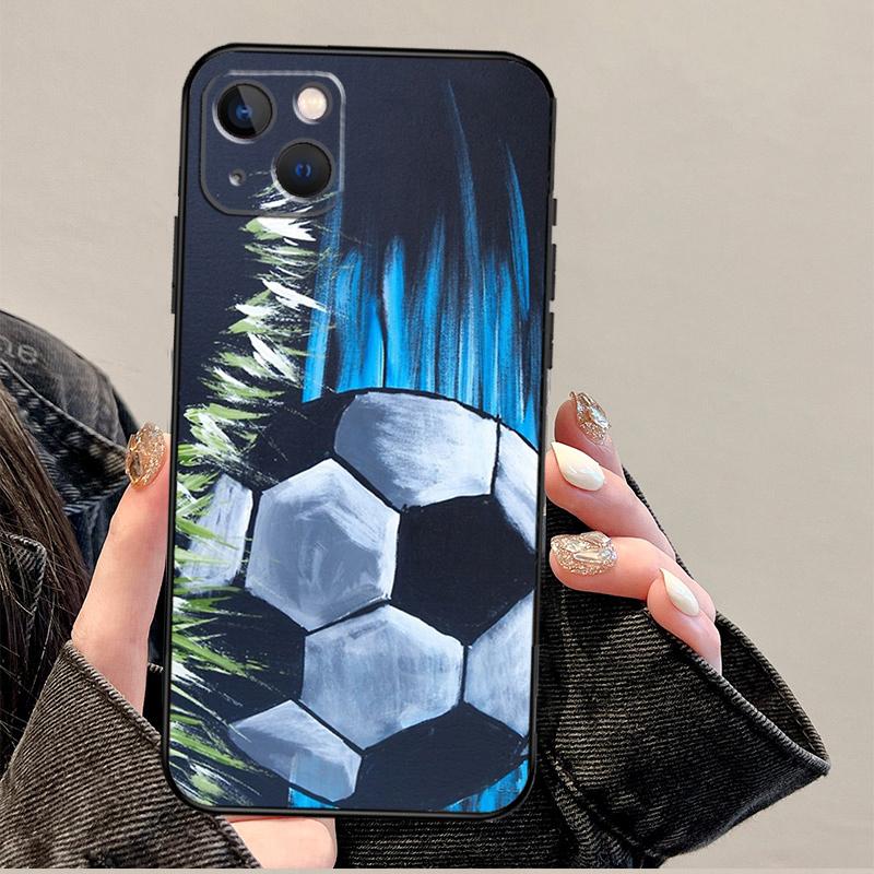 

Football Soccer Ball Case For iPhone 11 12 13 14 15 16 Pro Max XS X XR Plus 12 13 mini Phone Cover iPhone 16 Pro