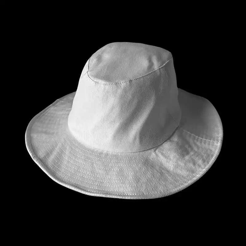 

Japan Designer Big Size Cotton Bucket Hat Man Women Cotton Breathable Wide Brim Sun Hat Beach Party Show Cap Panama M 56-58cm белый