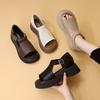 Muffin Thick-soled Summer Outer Wear Fashion All-match Fish Mouth Hollow Women's Casual Roman Sandals