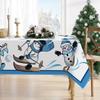 Merry Christmas Snowman Tablecloth For Table Decoration Winter Xmas Snowflakes Kitchen Dining Table Cloth Navidad Decorations