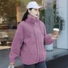 Women's Winter Padded Warm Double-sided Fleece Sweatshirt Loose High Neck Temperament Jacket