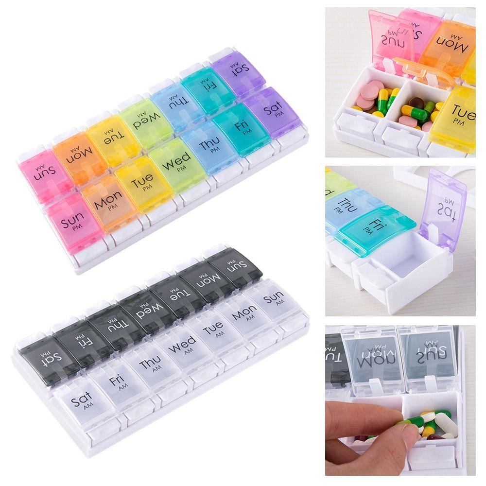 

7 Days Press type Tablet Dispenser Container Pill Box Medicine Storage Case Drugs Organizer Holder
