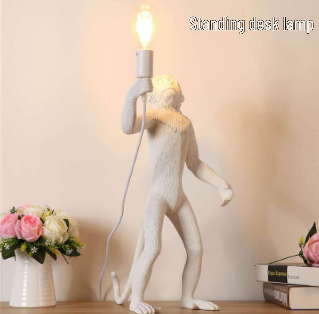 Industrial Style Monkey Lamp: Creative Hemp Rope Pendant for Restaurant, Kids' Room, or Store Display