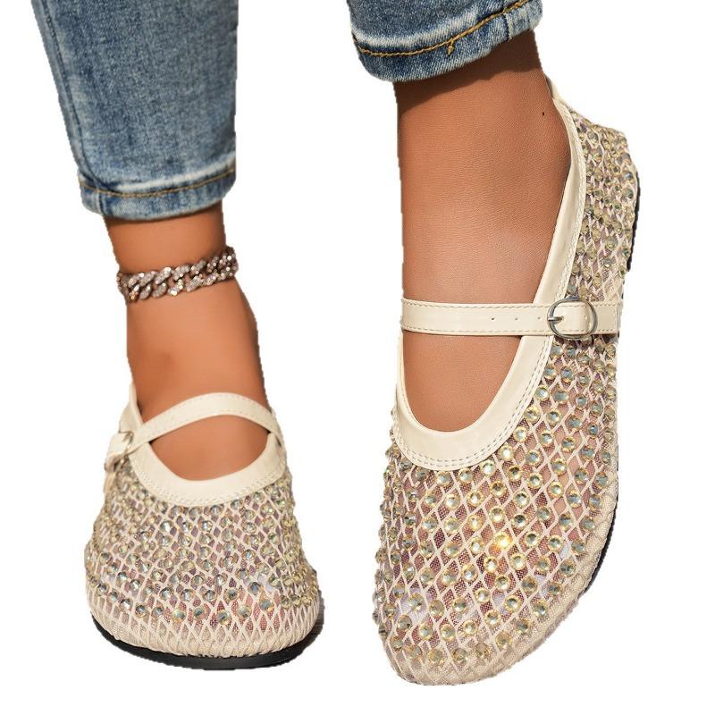 Single-toe Round-toed Women's Shoes with A Single Buckle