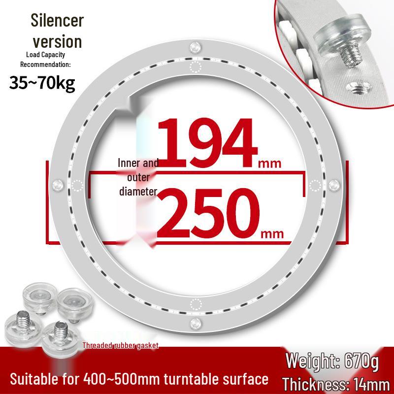 Round Marble Wooden Dining Table with Silent Aluminum Lazy Susan and Rotating Base