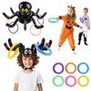 Halloween Throwing Game Inflatable Spider Octopus Ring Toss Game Kids Halloween Party Decoration Indoors Outdoors Family Game