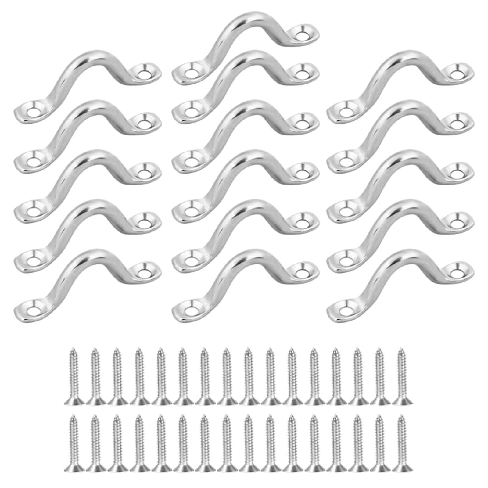 

16Pcs Stainless Steels Boat Top Pad Eye Deck Loop Strap Tie Down Anchors Point Hardware for Kayak Canoes Rigging Durable