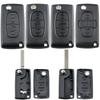 Boîtier de clé à distance 2 / 3 / 4 Boutons Compatible pour Peugeot 207 307 308 407 607 807 Citroen C2 C3 C4 C5 C6 Coque de clé de voiture pliable à rabatBon produit