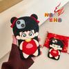 For iPhone 15 Silicone Case Cute Nezha Baby Design Shockproof Phone Back Cover