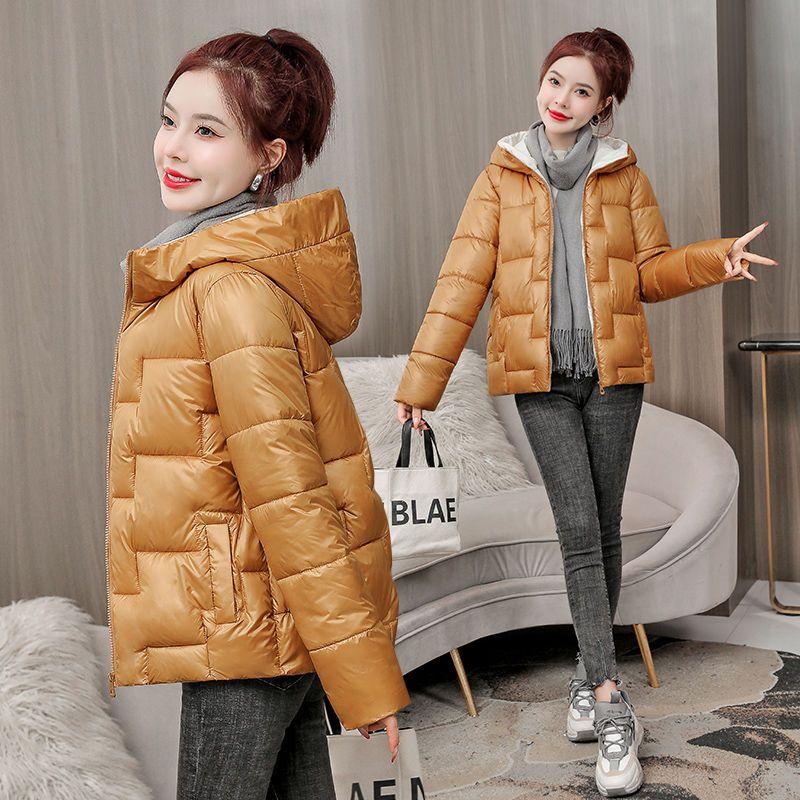 2024 Winter New Hooded Glossy Warm Thick Jacket Women Korean Down Cotton Parkas Snow Wear Coat Female Casual Loose Outwear R002