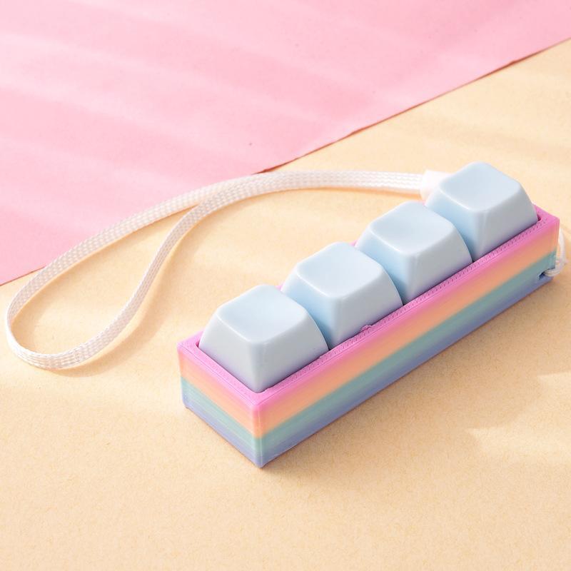 Portable Stress Relief Toy with Button Lanyard Anti-Anxiety Fidget Toy for Adults Kids Office Travel Pressure Alleviation