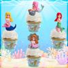 4pcs Mermaid Cake Topper Little Cute Mermaid Doll Figurines Decorations for Mermaid Princess Under the Sea Theme Birthday Party