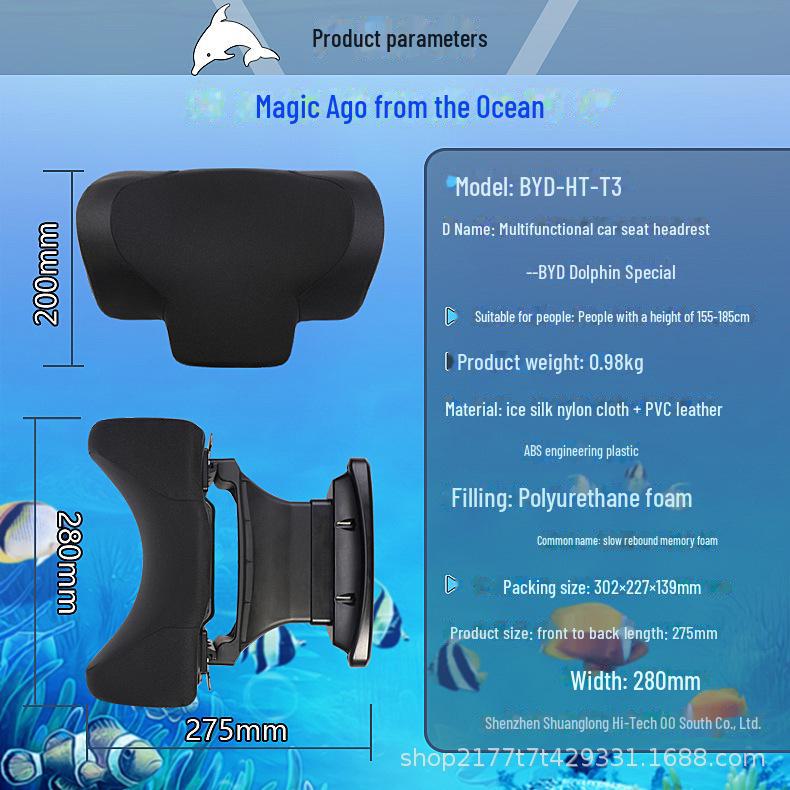 

Регулируемый подголовник BYD Dolphin для моделей Qin, Tang, Han, Song, Yuan, Destroyer Frigate BYD Dolphin - Light Gray
