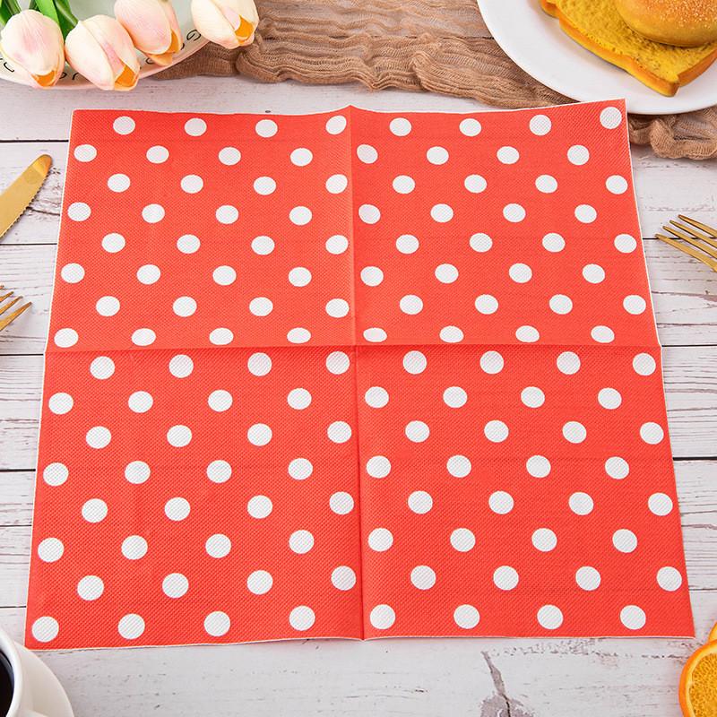 20Pcs/bag Polka Dot Printed Disposable Table Dinner Tissue Napkins Paper Restaurant Holiday Party Decoration