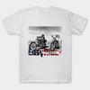 Herren Schwarzes Print-T-Shirt Easy Rider No-Cut Thermotransfer-Druck Baumwoll-T-Shirt