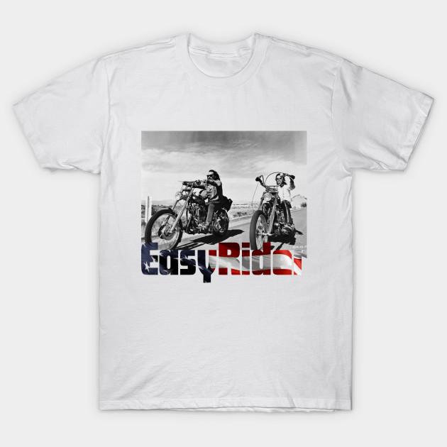 

Men Black Print T-shirt Easy Rider No-Cut Transfer Paper Print Cotton Tshirt 2XL