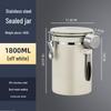 Stainless Steel Airtight Coffee Bean Storage Jar with Breathing Valve & Spoon