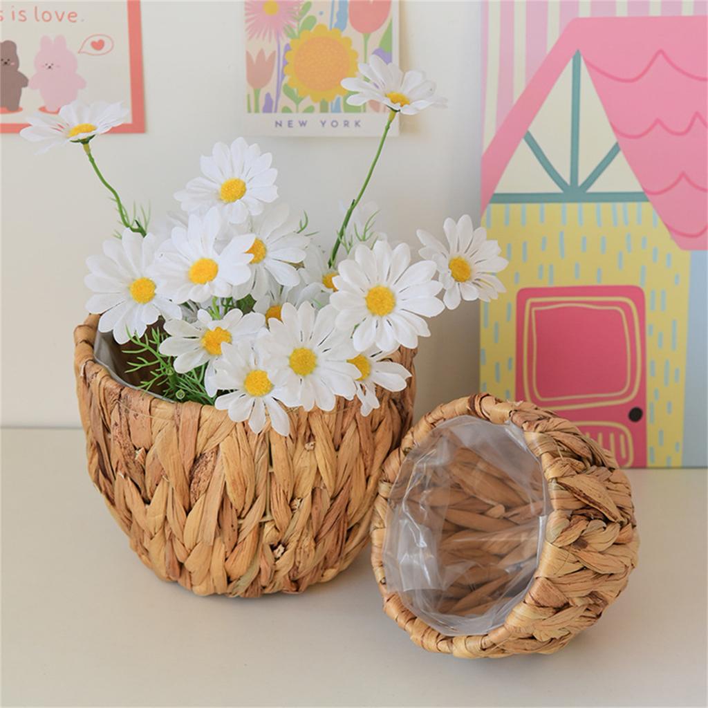 Decorative Plant Holder Balcony Flower Pots with Plastic Lining Waterproof Liner Planter Basket for Indoor and Outdoor