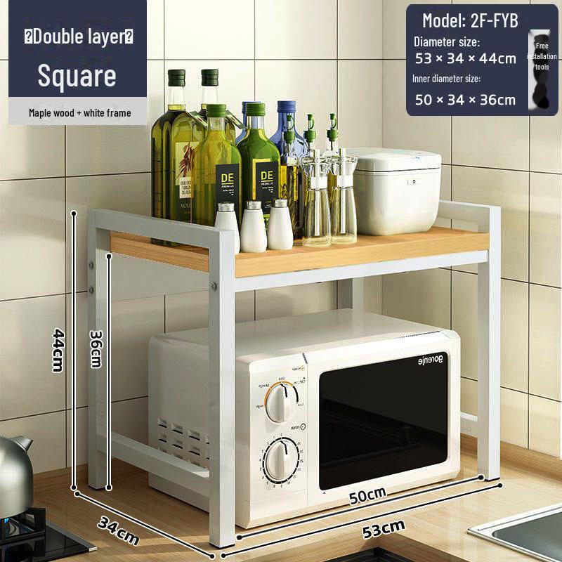 Three-Layer Kitchen Microwave and Spice Storage Rack