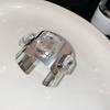 Rhinestone Wide Cuff Bracelet Glossy Metal Open Bangle New Statement Bracelet  Daily Wear
