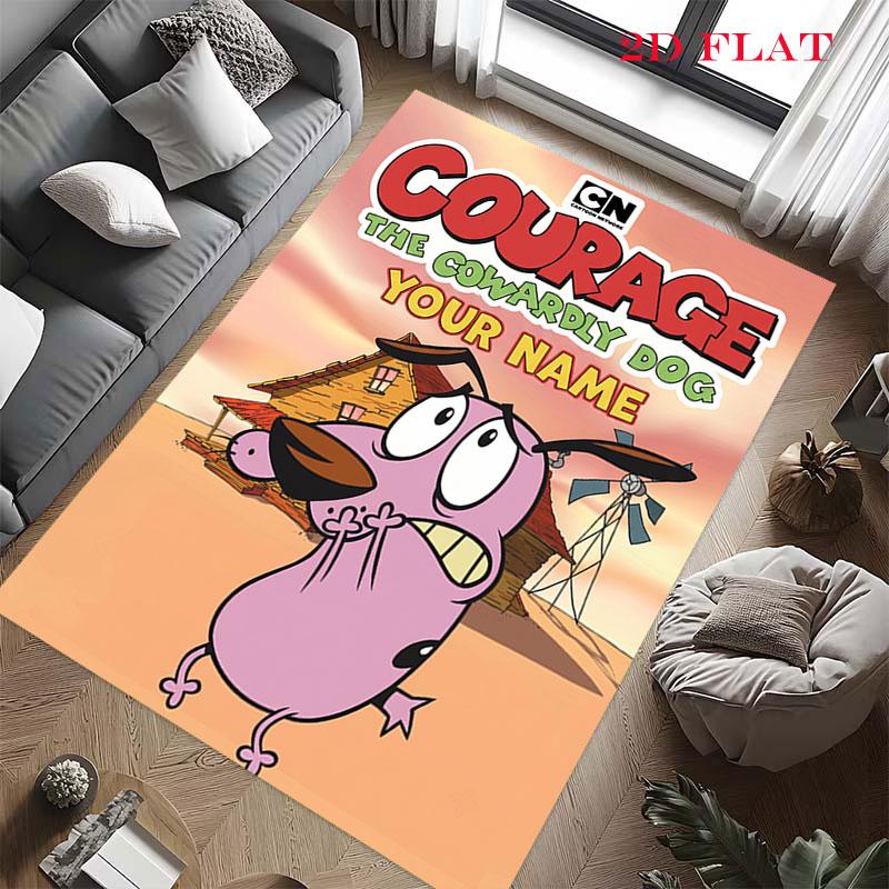 Custom Courage the Cowardly Dog Carpet Rug for Living Room Bedroom Home Sofa Decoration,Kids play Nonslip Floor Mat