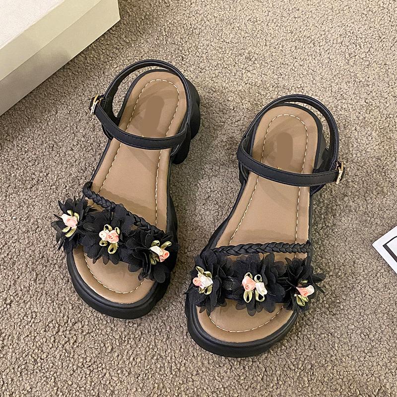 Fashion Flower Women Sandals Dress High Heels Shoes Fashion Platform Shoes Woman Casual Pumps 2025 Trend Summer Beach Cozy Zapatos Mujer