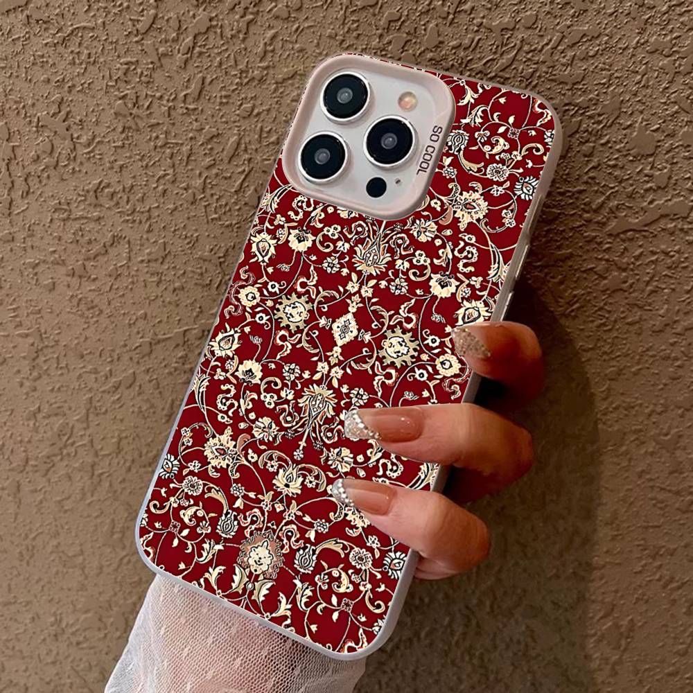 Persian Carpet Floral Phone Case for Samsung Galaxy A37 A57 A17 A07 A16 A06 A35 A55 A25 A05S A15 A56 A54 A36 A34 A24 A26 4G 5G