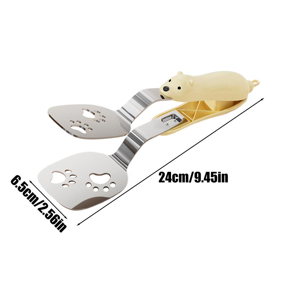 

Kitchen Tongs Stainless Steel Bear Food Tong Multi-Purpose Buffet Turner for Kitchen Pasta Toast Canning Frying Dessert Outdoor жёлтый