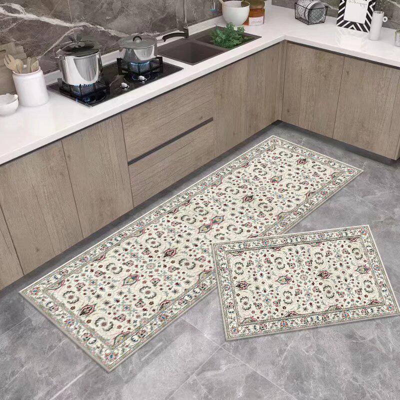 Stylish Non-Slip Kitchen Floor Mats: Dirt-Resistant, Water-Absorbing, Oil-Absorbing, Long Combination Set