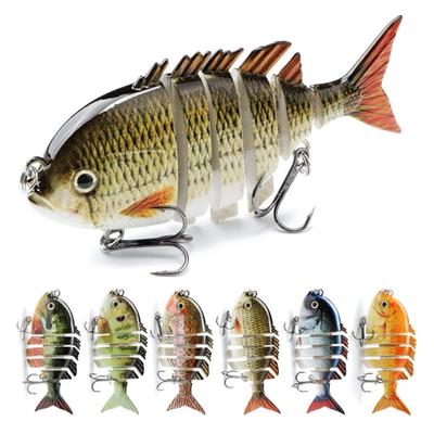 Hanlin 8 cm 14,5 g Mehrgelenk-Angelköder, sinkende Shad-Köder, Wobbler, harter Körper, Swimbait, lebensechtes Sunfish-Bass-Angelgerät