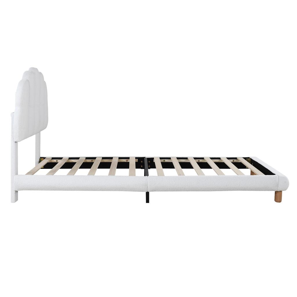Upholstered Bed Children's Bed 90x200cm, with Headboard and Slatted Frame, Frame Made of Wood and Circular Fleece, for Adults and Youth, Without Mattress1