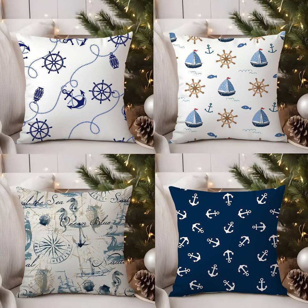 Pillow Case Oean Animals Sofa Short Plush Double-Sided Hd Printing Room Home Office Gift Cushion Cover