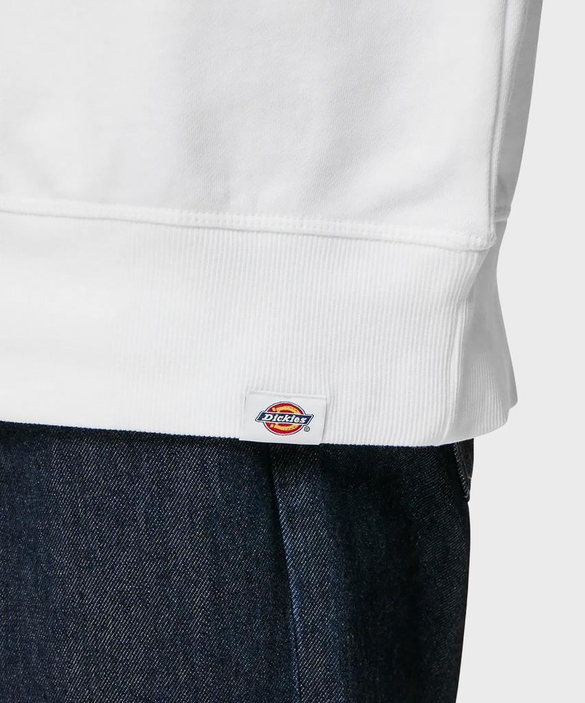 DICKIES French Terry Relaxed Small Embroidered Logo Crewneck White