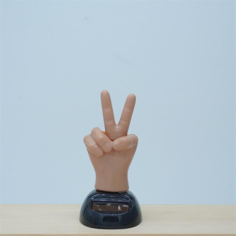 New Hot Sale Creative Solar Finger Yes Sensor Swing High Quality Shaking Head Car Interior Decoration Styling Accessories