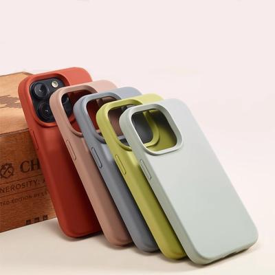 Deluxe original flytende silikon for iPhone 16-deksel Linseveske Apple 15 14 13 12 pro max Slamsikkert mykt deksel