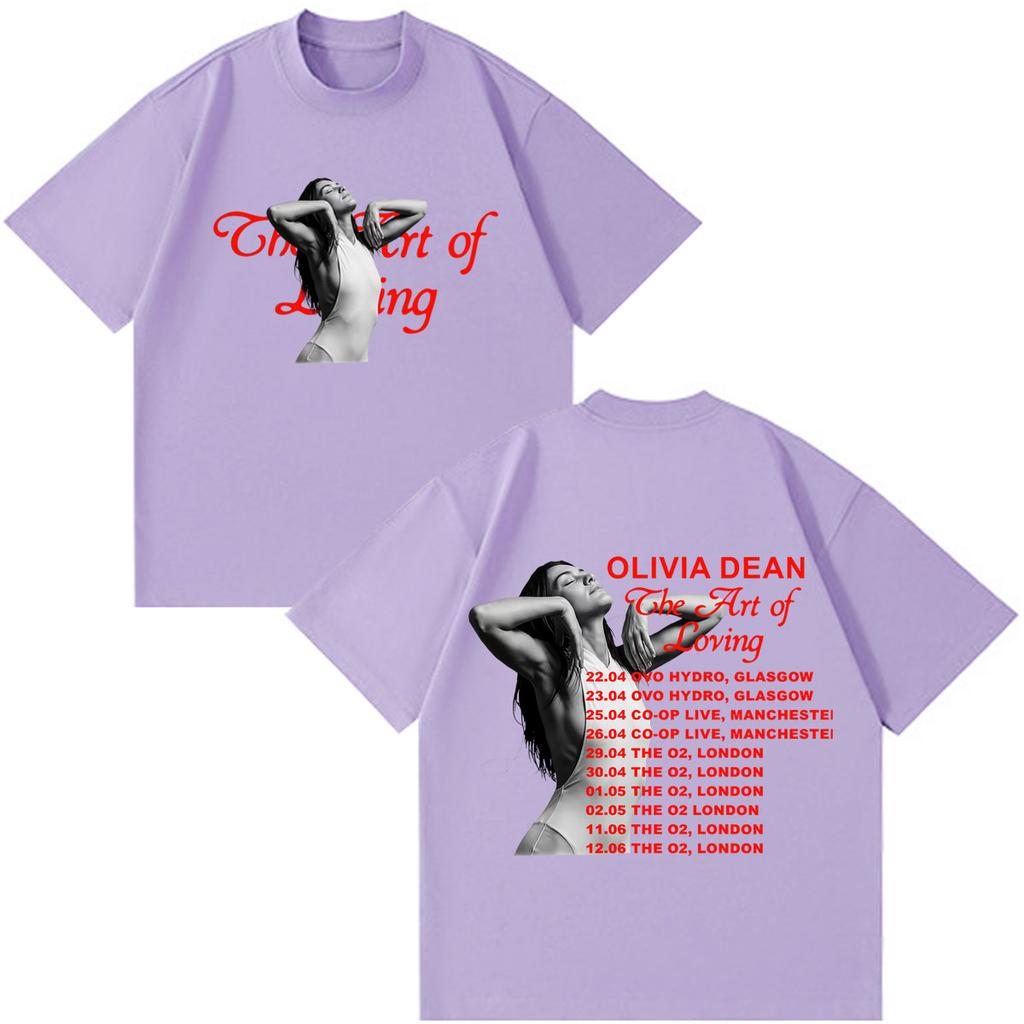 Olivia Dean Art Of Loving Tour 2026 Graphic T Shirt Unisex Unisex Fashion Tshirt Shortsleeved Loose Casual Cotton Hiphop Tshirts