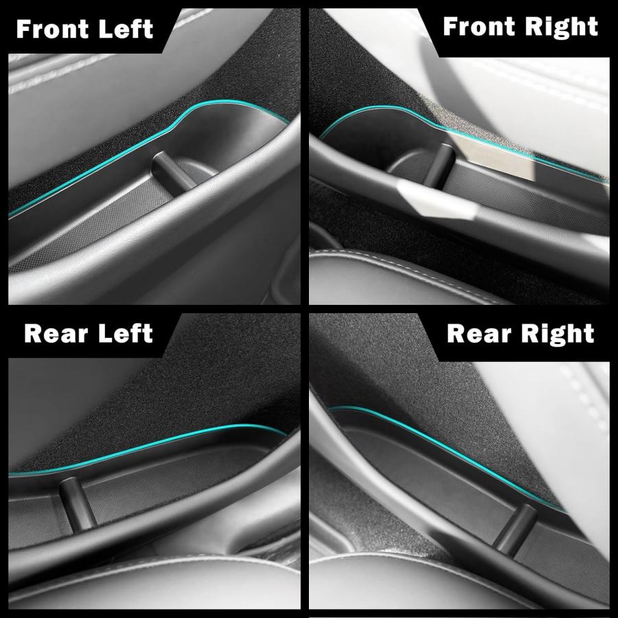 4PCS TPE Side Door Box Trays For Tesla Moldel Y Juniper Model 3 Highland Model Y/3 Door Storage Organizer Front Rear Door Trays