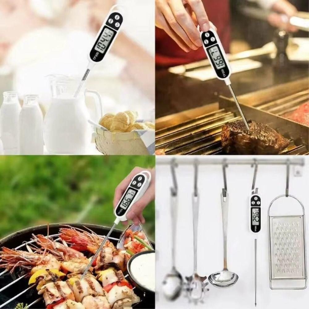 Electronic Display Digital Food Thermometer Stainless Steel Long Probe Food Probe Meat