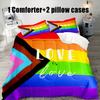 Rainbow Love is Love Bettwäsche-Set 3D-gedruckter Bettbezug mit Kissenbezug Twin Queen King Full Size Bettwäsche Schlafzimmerdeko