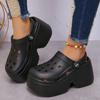 Fashion Soft Chunky Heels Sandals Women Fashion Closed Toe Platform Sandals Woman Summer Solid Color Non-Slip Beach Casual Sandalias