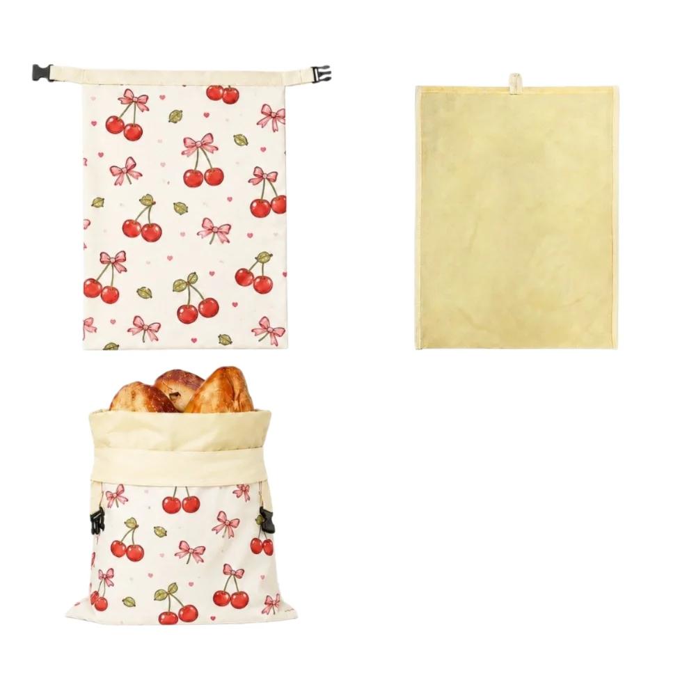Reusable Beeswax Bread Bags Beeswax Coated Large Capacity Sourdough Bread Bags Freshness Preservation Lock Closure