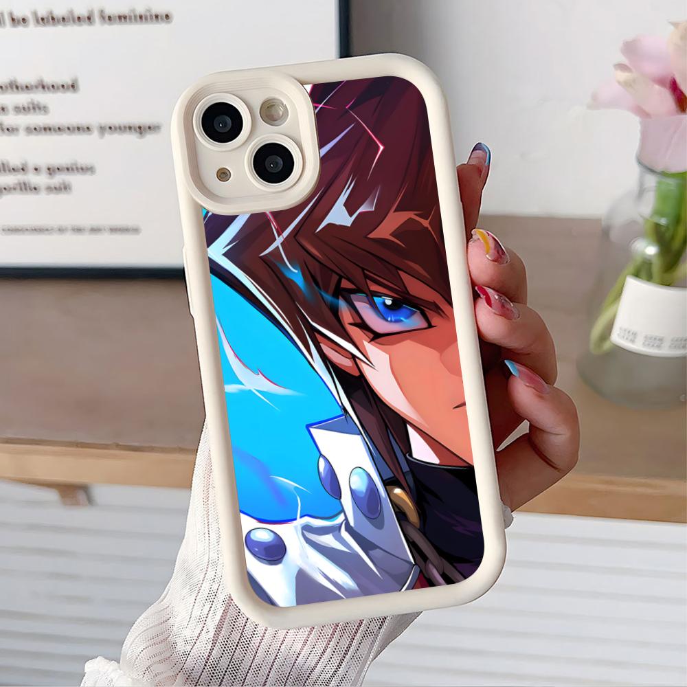 Yugioh Seto Kaiba Phone Case for iPhone 17 16 15 14 13 12 11 Air Pro Max Plus White Soft TPU Shockproof Cover