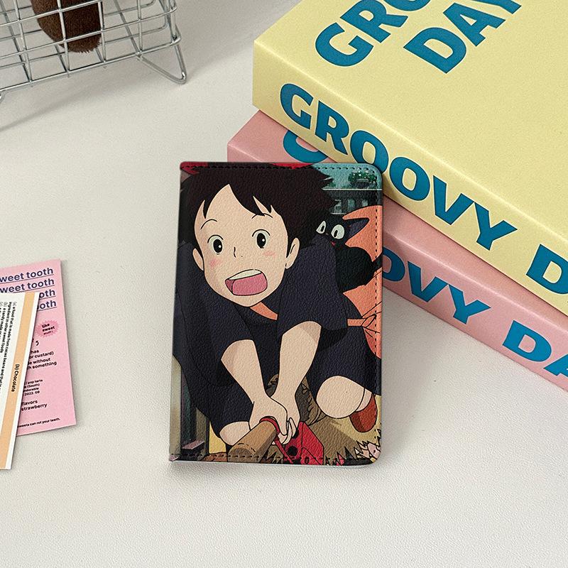 New Japanese Anime Cartoon Passport Holder Cover Women Men Travel Essentials Passport Wallet Air Ticket Credit Card Holder Case