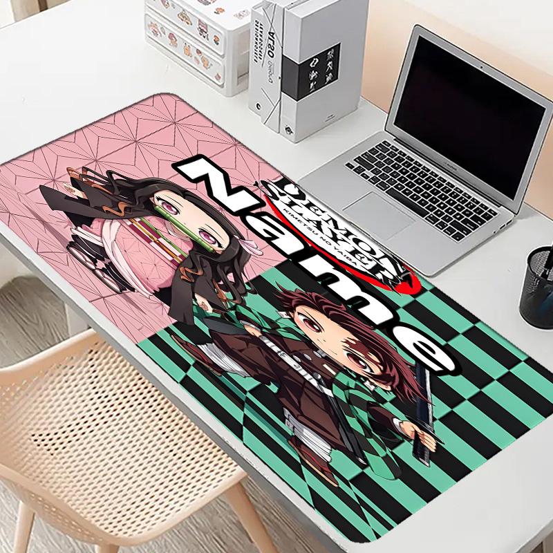 Custom Name Personalized Demon Slayer Pattern Mousepad, Laptop PC Desk Mat, Decorative Desk Mat for Home Keyboard Pad Gift