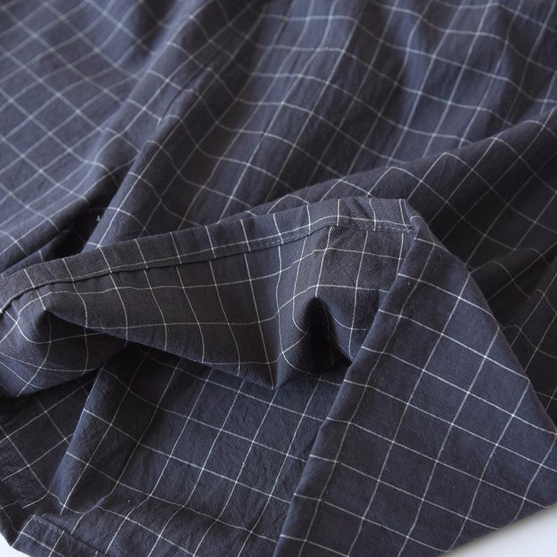 Zomer Pyjamaset voor Koppels: Dames Geruite Katoenen Korte Mouw & Korte Broek, Heren Casual Grote Maat Homewear