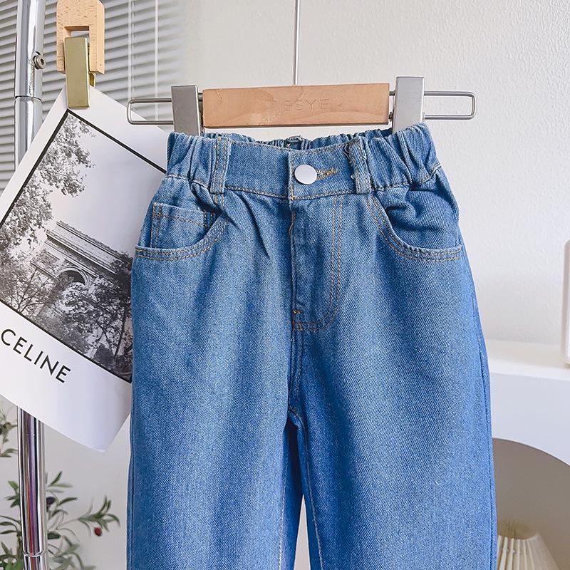 Girls' Retro Korean Style Straight-Leg Jeans - Spring Fashion EA011
