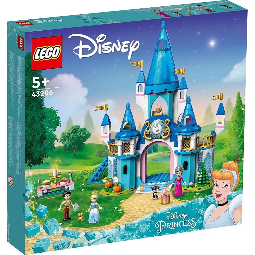 LEGO Disney Princess Cinderella and Prince Charming Castle Building Toy for Kids Ages 5-8 Educational Playset 43206