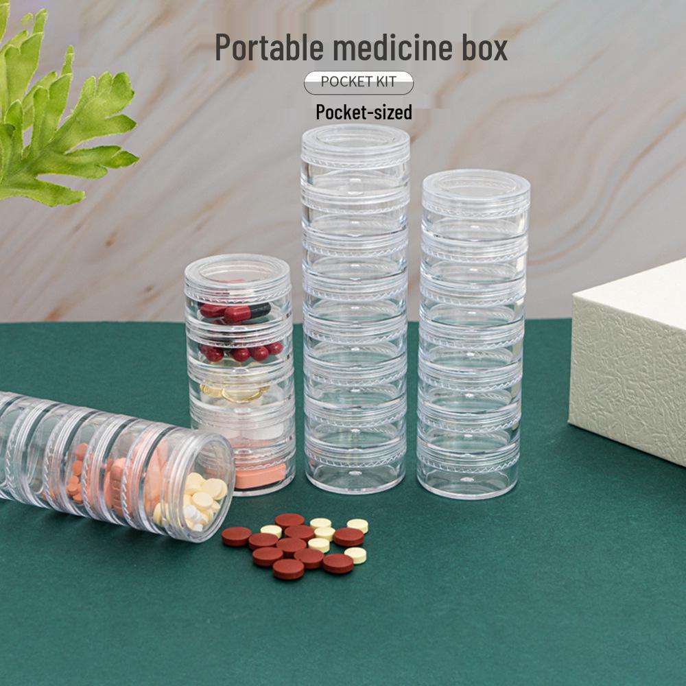 Portable Weekly Pill Organizer: Compact, Moisture-Proof, Food-Grade Box for Tablets & Capsules.